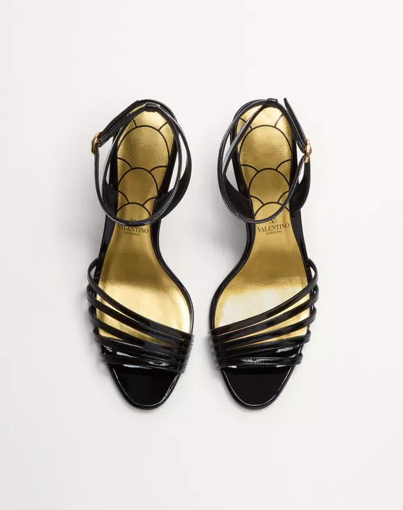 Valentino Ladycrush Patent Leather Sandal With Crystals 85Mm - Image 5